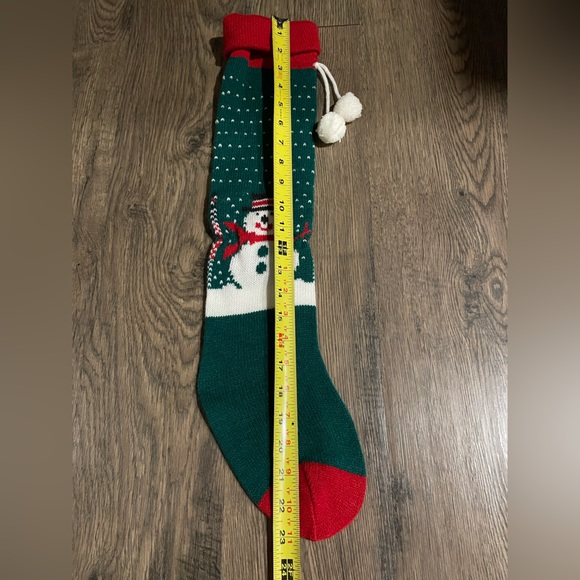 Vintage Christmas Handmade Knit Snowman Sweater Stocking - Picture 2 of 6